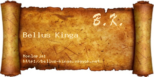 Bellus Kinga névjegykártya